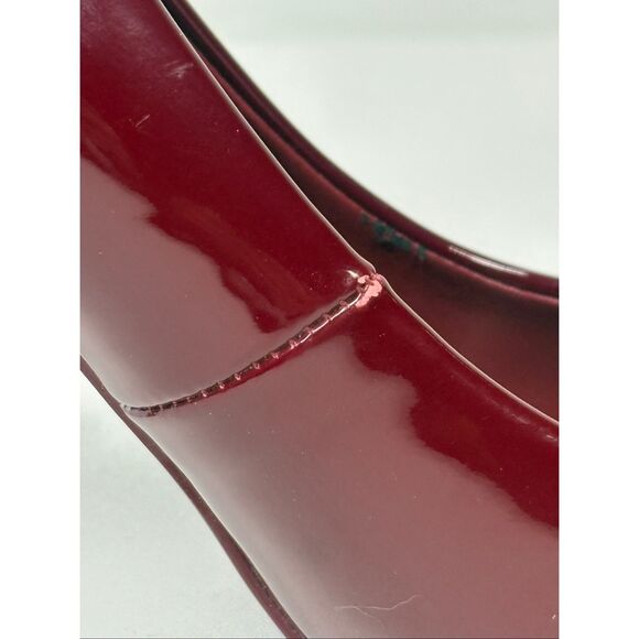 Azalea Wang Aura Burgundy Patent Pointed Toe Stiletto Heels Dark Red Women 7.5 - Picture 9 of 11